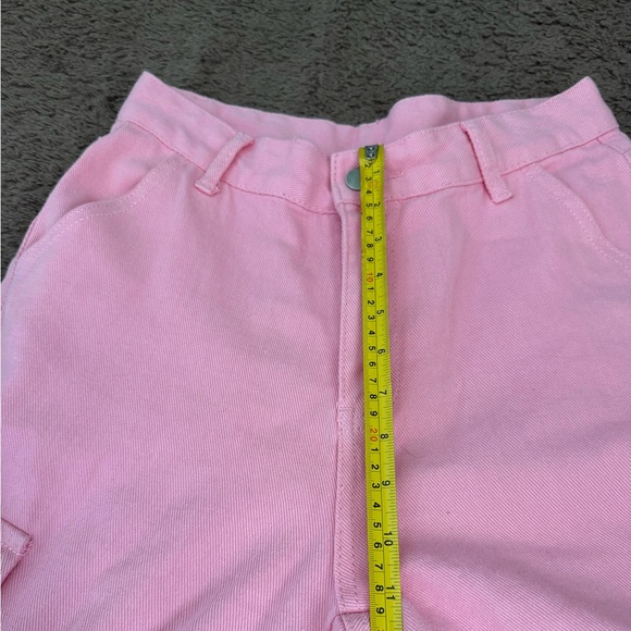 2 FOR $25SHEIN Pink High Rise Cargo Jeans Wide Leg Utility MP PETITE 28 x 27.5 - Picture 4 of 9